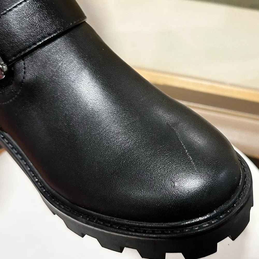 🌸MARC FISHER🌸 Ganven Lug Sole Biker Thigh-High Boots in Black Size: 6.5